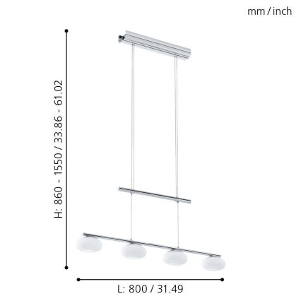 Eglo - LED Димируем пендел 4xLED/4,5W/230V