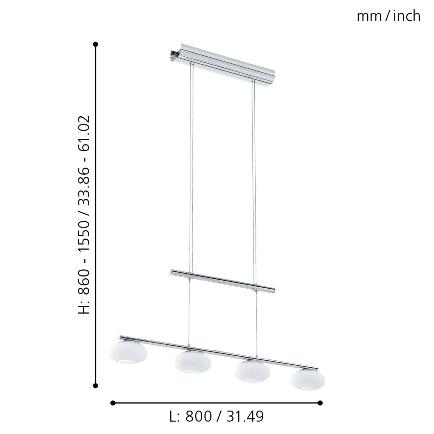 Eglo - LED Димируем пендел 4xLED/4,5W/230V
