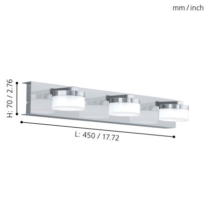 Eglo - LED Димируем аплик за баня 3xLED/7,2W/ IP44