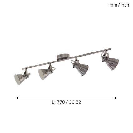 Eglo - LED Точково осветително тяло 4xGU10/3,3W/230V