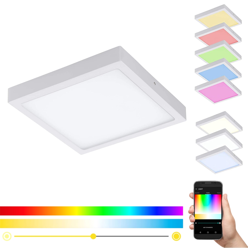 Eglo - LED RGBW димируемо таванно осветително тяло FUEVA-C LED/21W/230V 30x30 cm