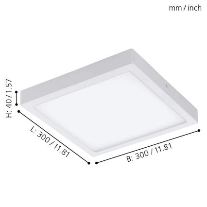 Eglo - LED RGBW димируемо таванно осветително тяло FUEVA-C LED/21W/230V 30x30 cm