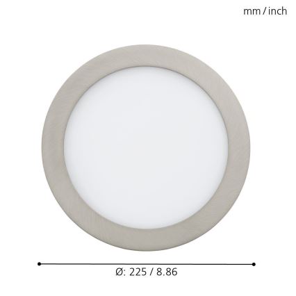 Eglo - LED RGB Димируемо вградено осветително тяло FUEVA-C LED/15,6W/230V пр. 22,5 cm