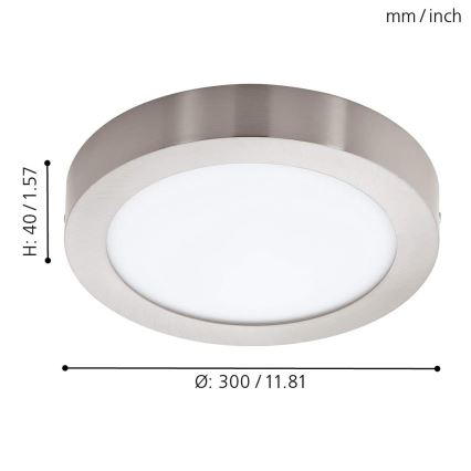 Eglo - LED RGBW димируем таванен плафон FUEVA-C LED/21W/230V Bluetooth Ø 30 cm