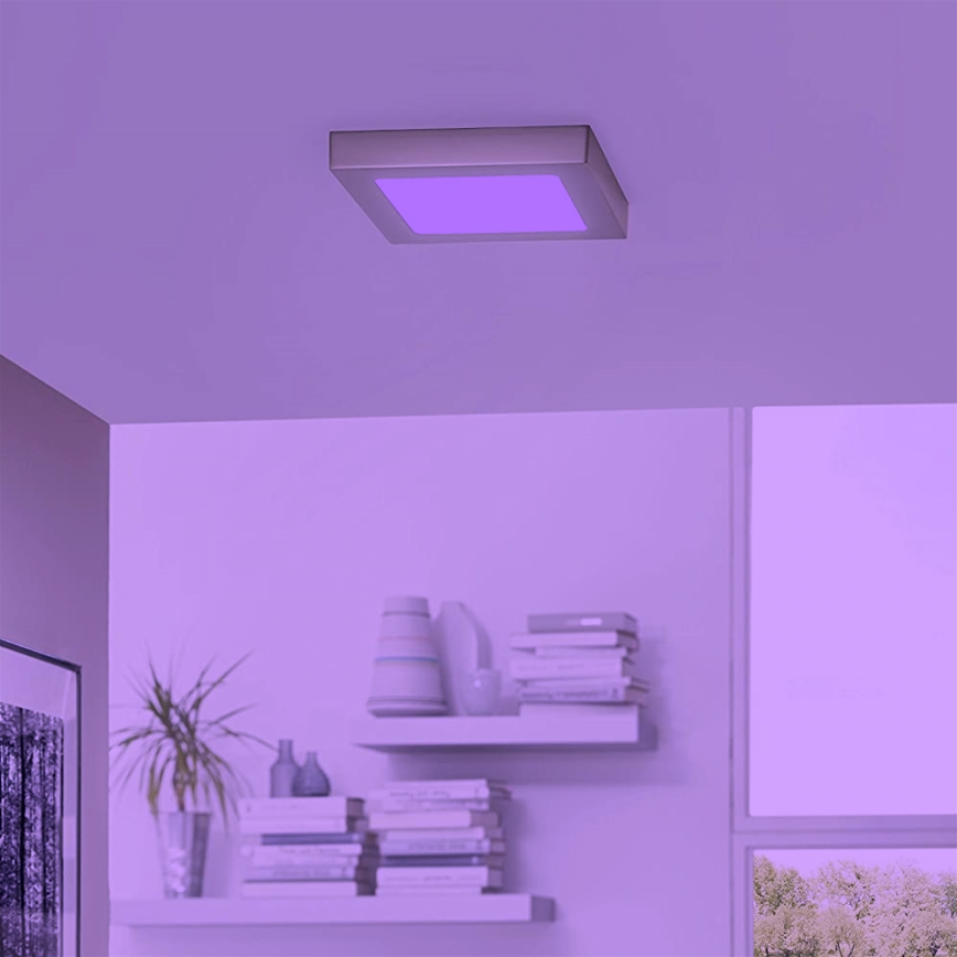 Eglo - LED RGBW Димируемо таванно осветително тяло FUEVA-C LED/15,6W/230V Bluetooth 22,5x22,5 cm