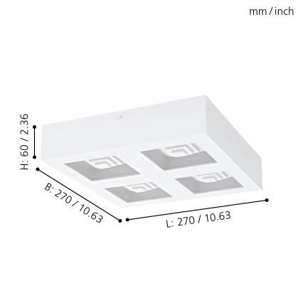 Eglo - LED Лампа за таван 4xLED/6,3W/230V