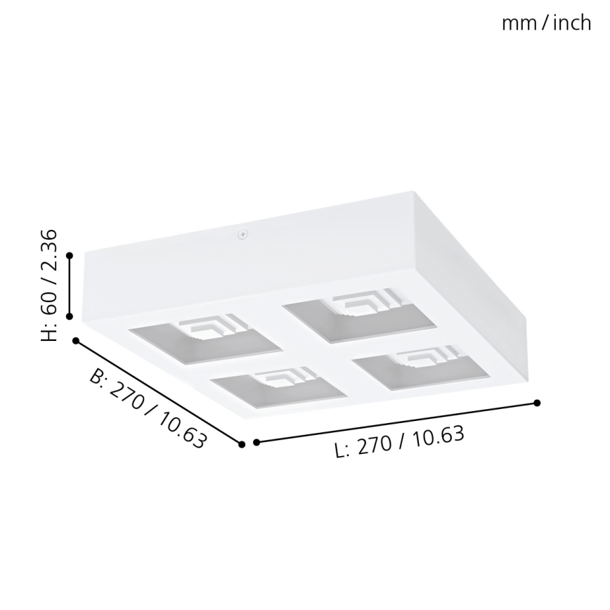 Eglo - LED Лампа за таван 4xLED/6,3W/230V