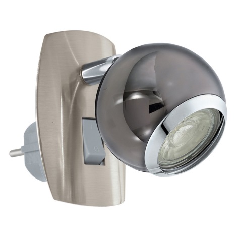 Eglo 96841 - LED Стенна лампа за контакт BIMEDA 1xGU10/3,3W/230V сива