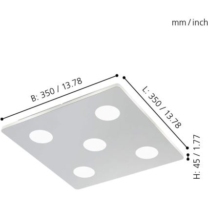 Eglo - LED За баня Лампа за таван 5xLED/4,5W/230V IP44
