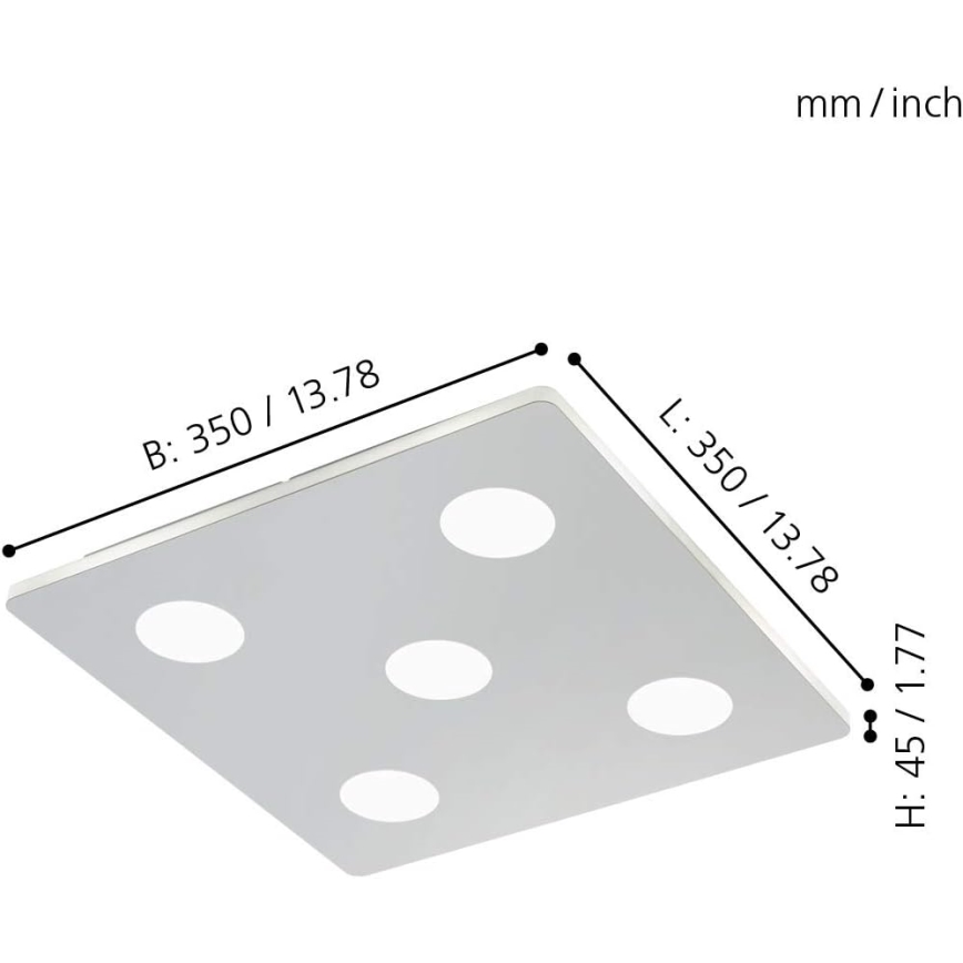 Eglo - LED За баня Лампа за таван 5xLED/4,5W/230V IP44