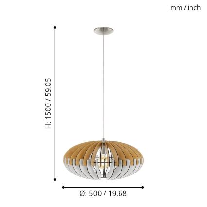 Eglo - Висящи лампи 1xE27/60W/230V 500mm