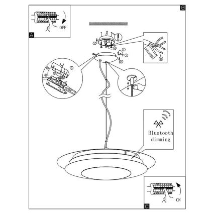 Eglo 96979 - LED RGB Висящо осветително тяло MONEVA-C LED/27W/230V