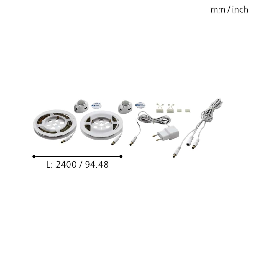 Eglo - К-кт 2x LED лента със сензор на движение 2xLED/36x0,1W/230V 2,4 м