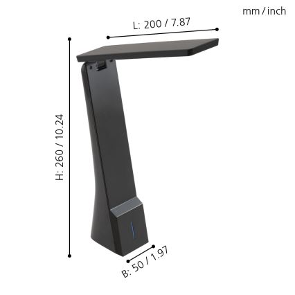 Eglo - LED Димируема Настолна лампа 1xLED/1,8W/230V черна