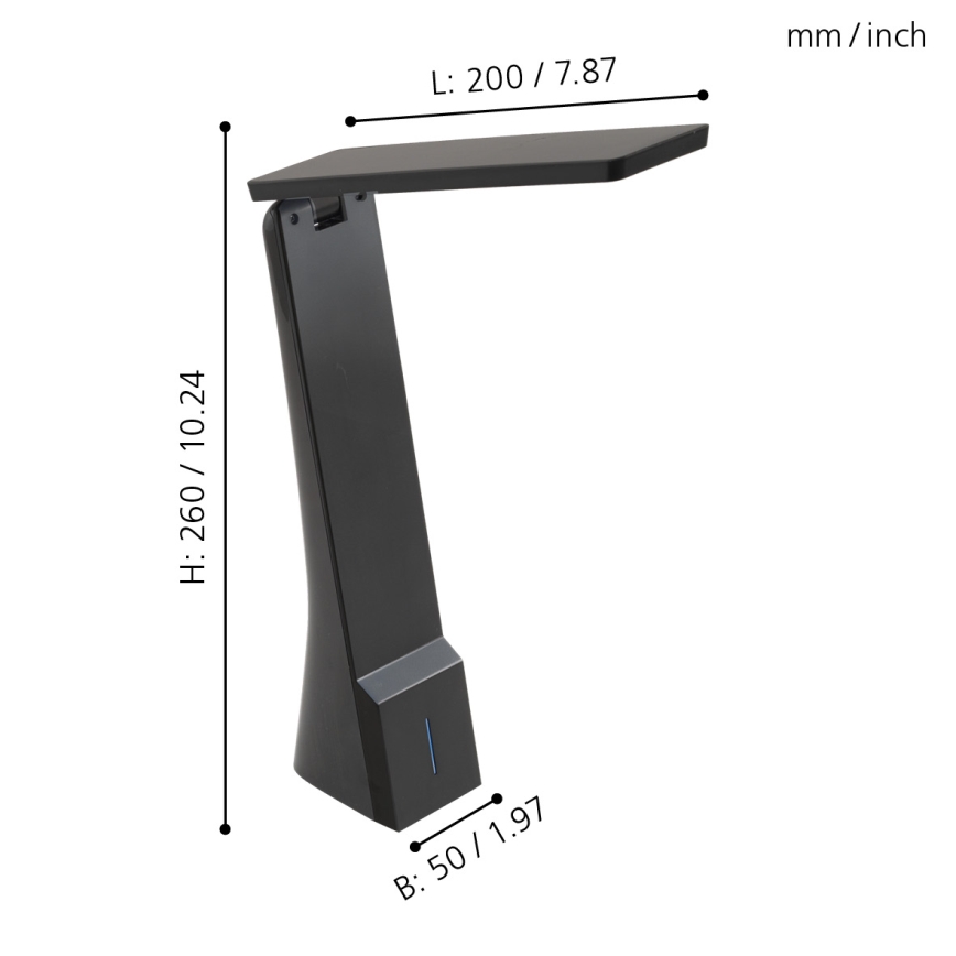 Eglo - LED Димируема Настолна лампа 1xLED/1,8W/230V черна