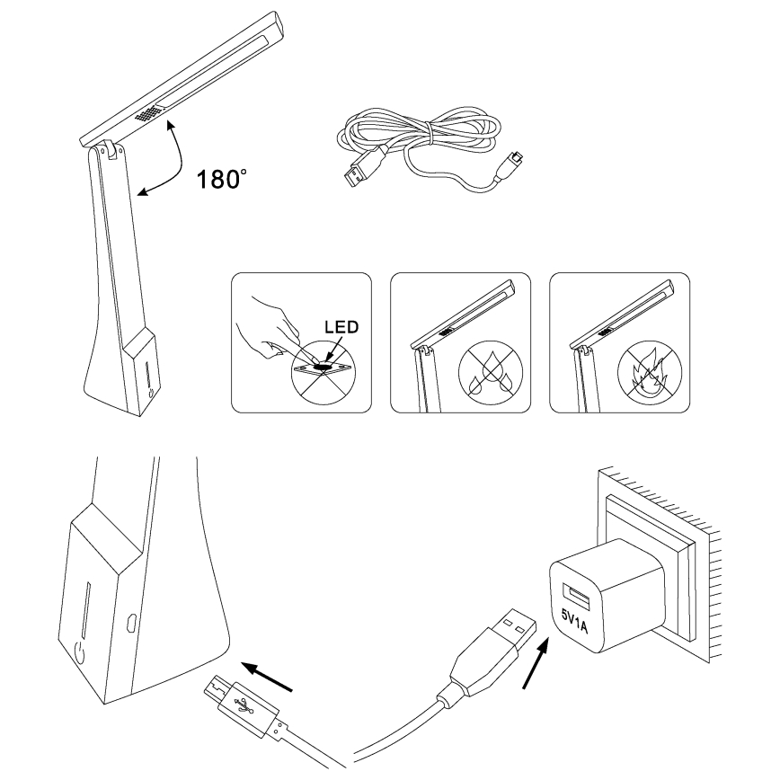 Eglo - LED Димируема Настолна лампа 1xLED/1,8W/230V черна