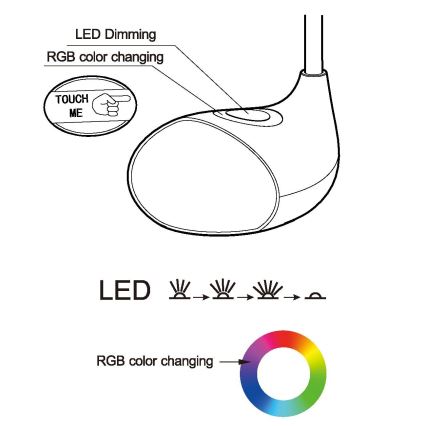 Eglo - LED Димируема Настолна лампа 1xLED/2,2W+0,3W/230V RGB