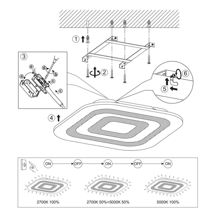 Eglo - LED Лампа за таван 1xLED/30W/230V Димируема