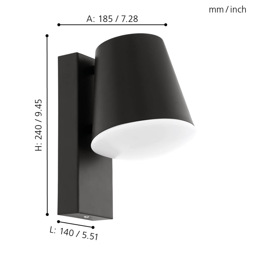 Eglo - Екстериорна Стенна лампа 1xE27/10W/230V IP44