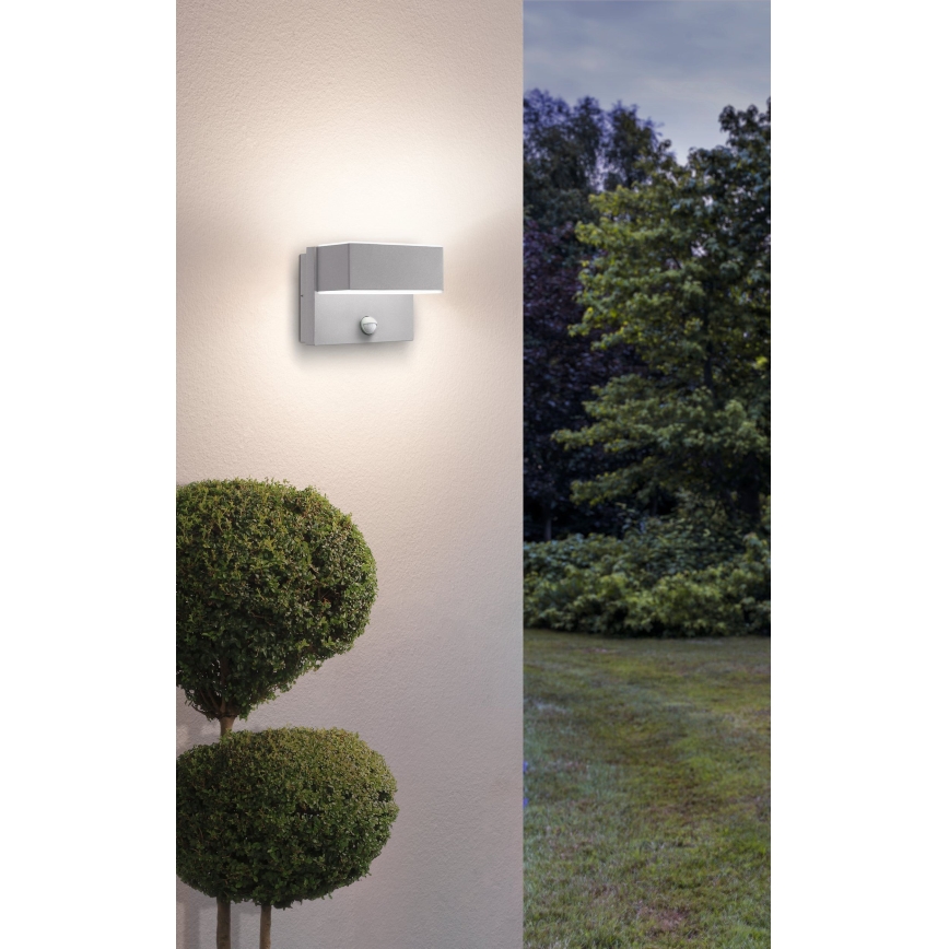Eglo - LED Екстериорна Стенна лампа със сензор 2xLED/5,6W/230V IP44
