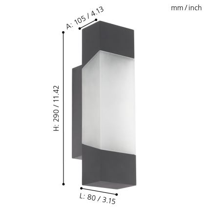 Eglo - LED Екстериорна Стенна лампа LED/4,8W/230V IP44