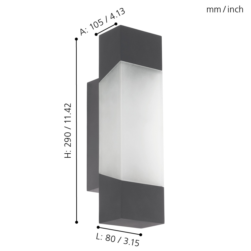 Eglo - LED Екстериорна Стенна лампа LED/4,8W/230V IP44