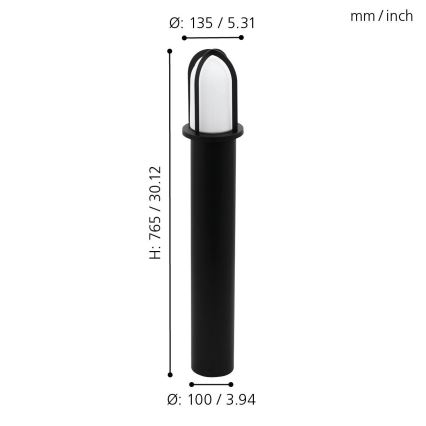 Eglo 97229 - Екстериорна лампа PAULLO 1xE27/40W/230V 765 mm IP44
