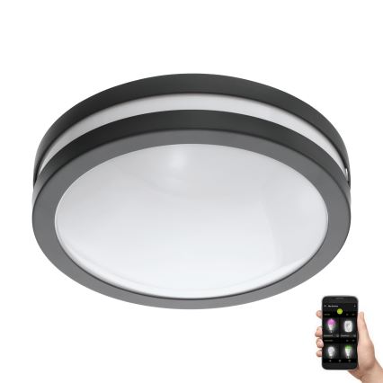 Eglo - LED Димируем плафон за баня LOCANA-C LED/14W/230V Bluetooth IP44 антрацит