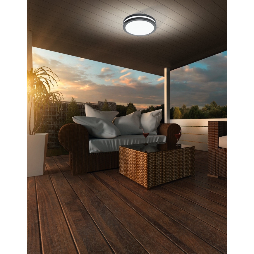 Eglo - LED Димируем плафон за баня LOCANA-C LED/14W/230V Bluetooth IP44 антрацит