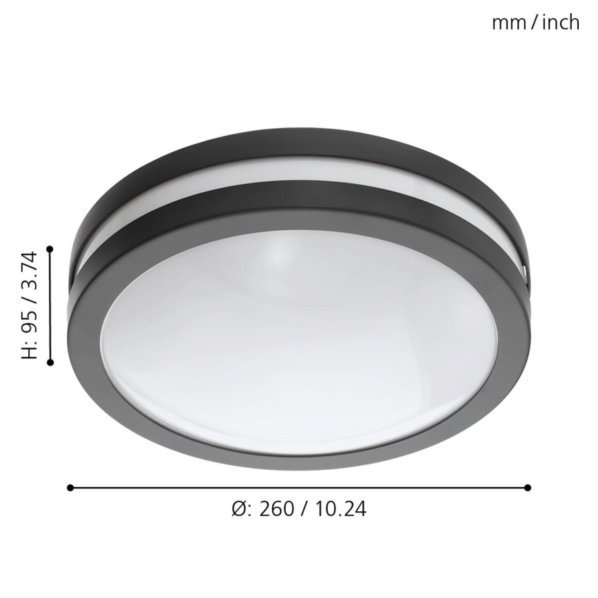 Eglo - LED Димируем плафон за баня LOCANA-C LED/14W/230V Bluetooth IP44 антрацит
