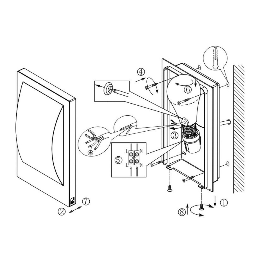 Eglo 97239 - LED димируемо външно осветително тяло VERRES-C 1xE27/9W/230V IP44 матов хром