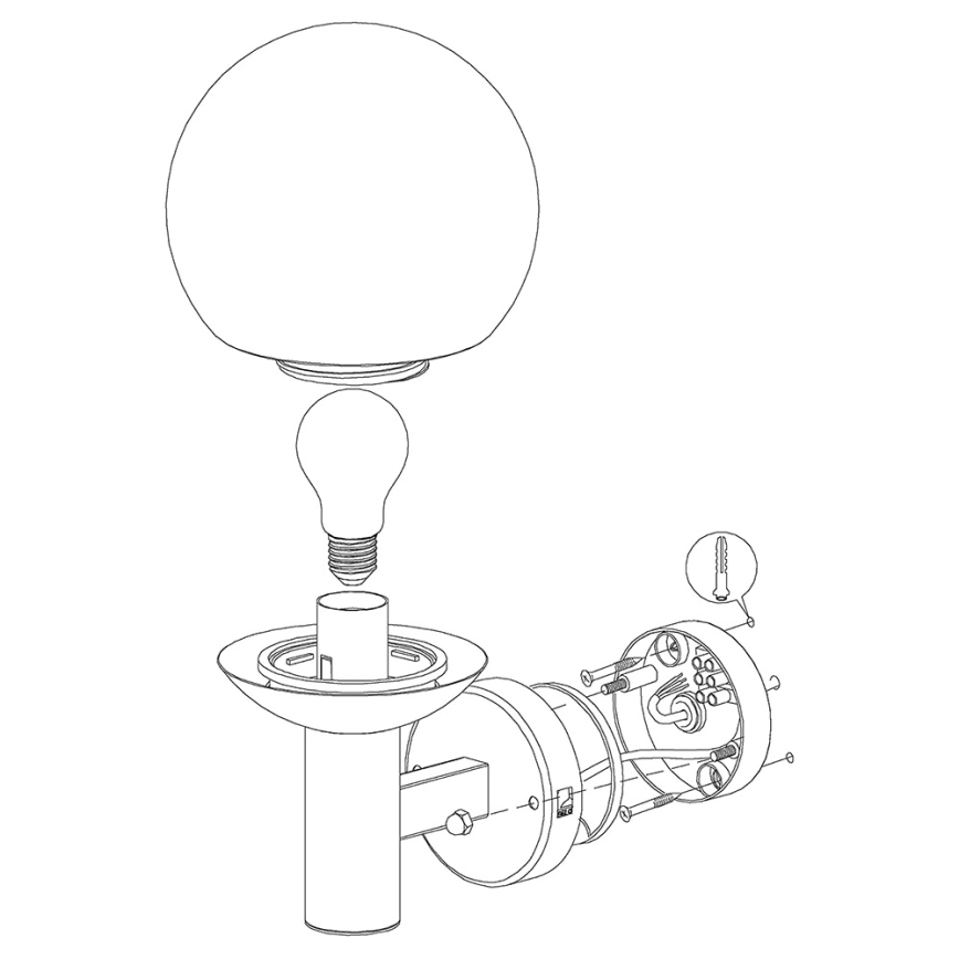 Eglo - LED Димируем екстериорен аплик NISIA-C 1xE27/9W/230V IP44