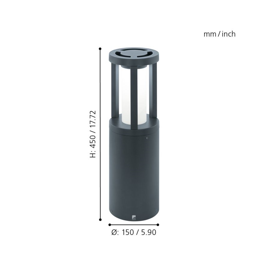 Eglo 97252 - LED Екстериорна лампа GISOLA 1xLED/12W/230V IP44 450 mm 