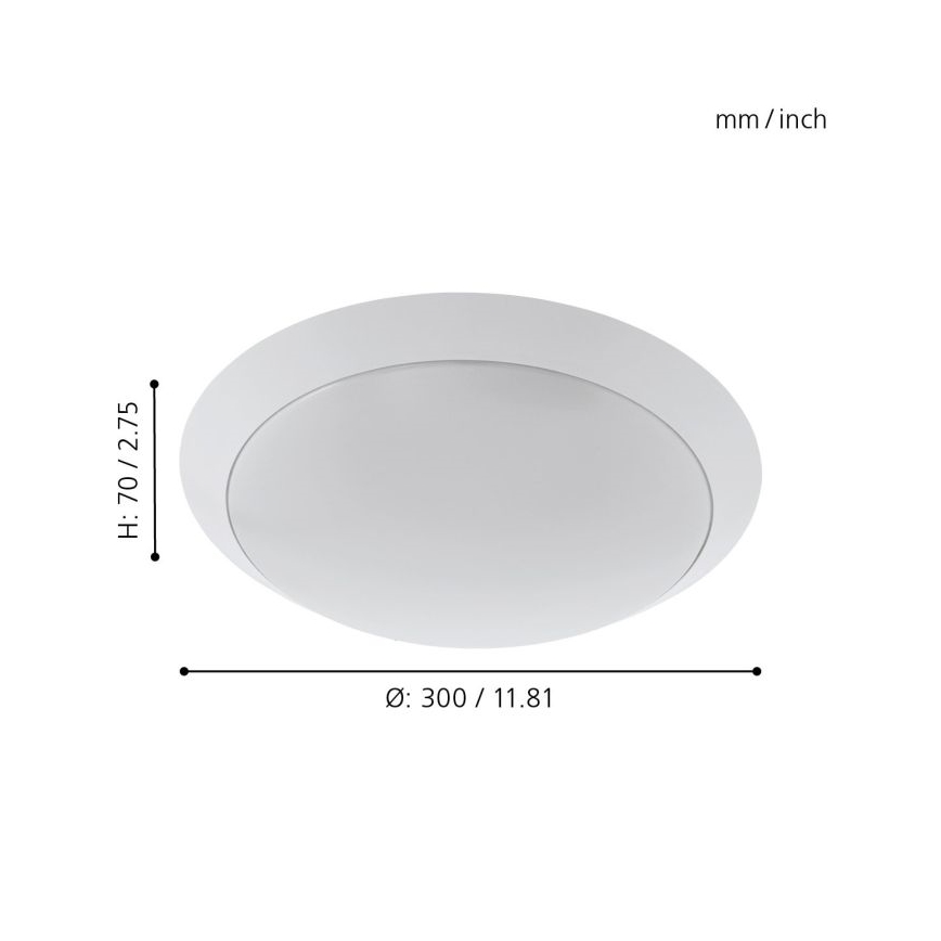 Eglo 97254 - LED таванно осветително тяло за баня PILONE LED/11W/230V бяло IP44