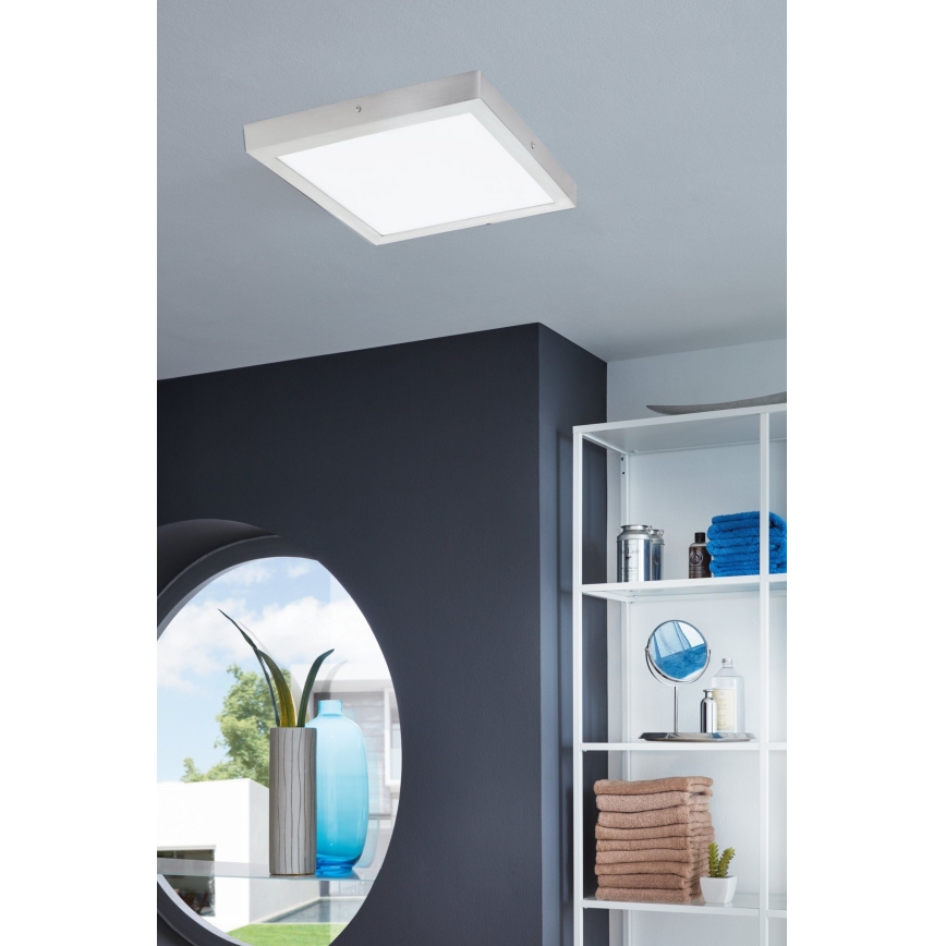 Eglo - LED Лампа за таван 1xLED/25W/230V сребърна ръбест