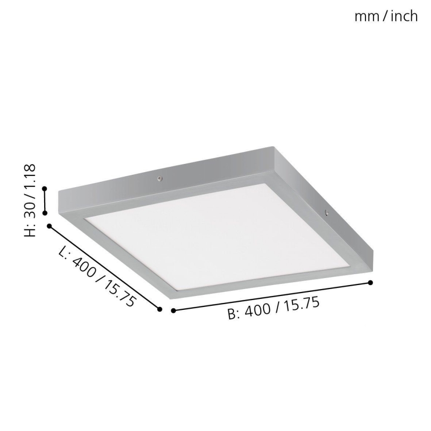 Eglo - LED Лампа за таван 1xLED/25W/230V сребърна ръбест
