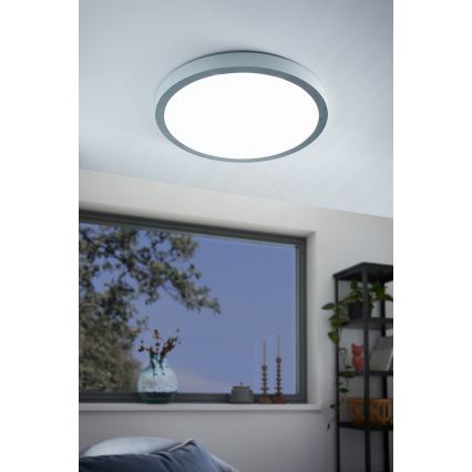 Eglo - LED Лампа за таван 1xLED/25W/230V сребърна кръг 4000K