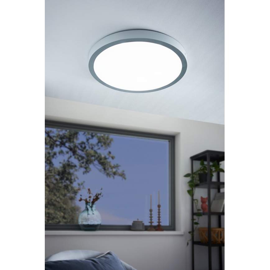 Eglo - LED Лампа за таван 1xLED/25W/230V сребърна кръг 4000K