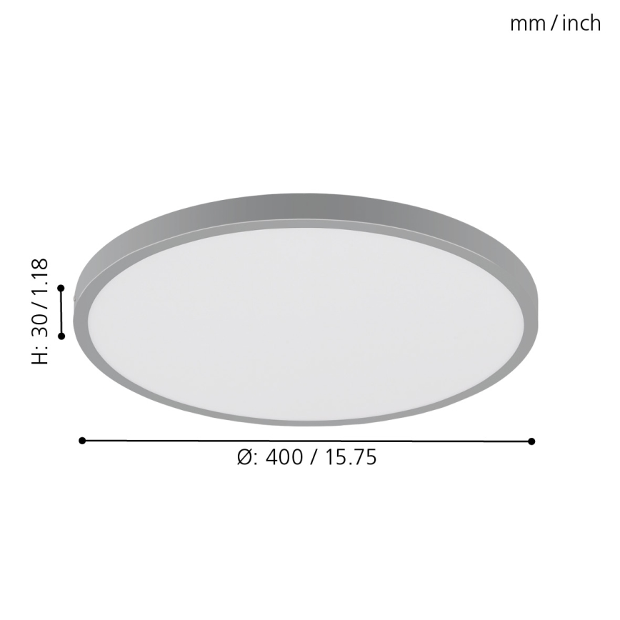 Eglo - LED Лампа за таван 1xLED/25W/230V сребърна кръг 4000K