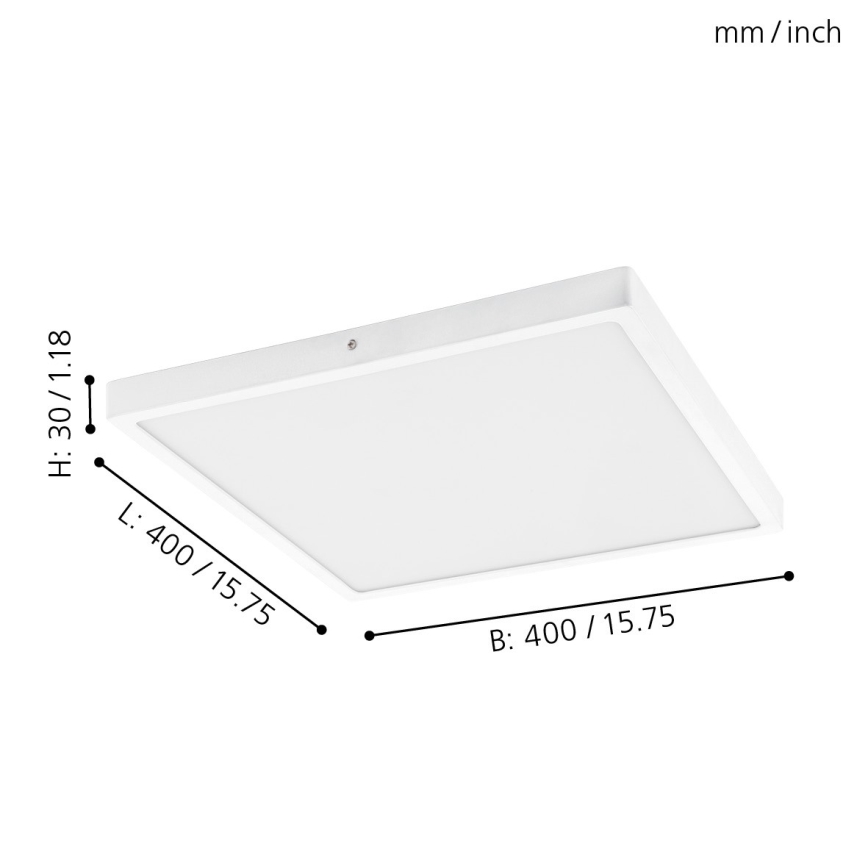 Eglo - LED Лампа за таван 1xLED/25W/230V бяла ръбест 4000K