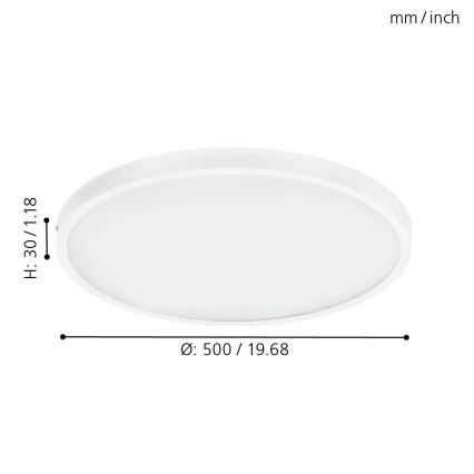 Eglo - Димируемо LED таванно осветително тяло, 1xLED/25W/230V, 3000K, Ø 50 см