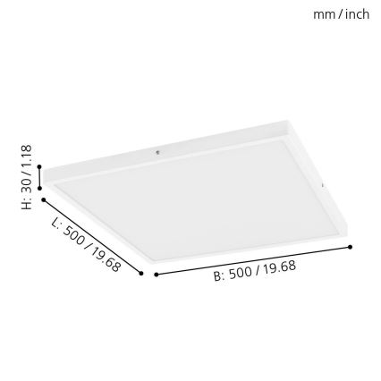 Eglo - димируемо LED таванно осветително тяло 1xLED/25W/230V 50x50 см