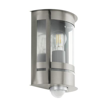 Eglo - Екстериорна Стенна лампа със сензор 1xE27/60W/230V IP44