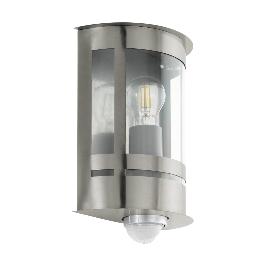 Eglo - Екстериорна Стенна лампа със сензор 1xE27/60W/230V IP44