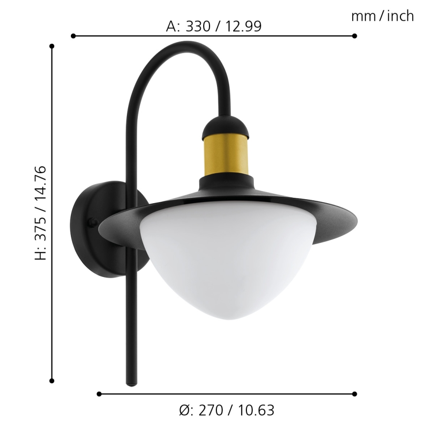Eglo - Екстериорна Стенна лампа 1xE27/60W/230V IP44