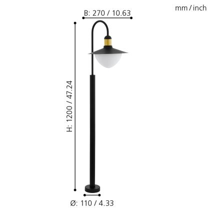 Eglo - Екстериорна лампа 1xE27/60W/230V IP44