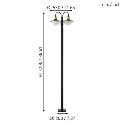 Eglo - Екстериорна лампа 3xE27/60W/230V IP44