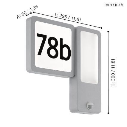 Eglo - LED външно настенно осветително тяло 2xLED/2,7W + LED/3,6W/230V IP44