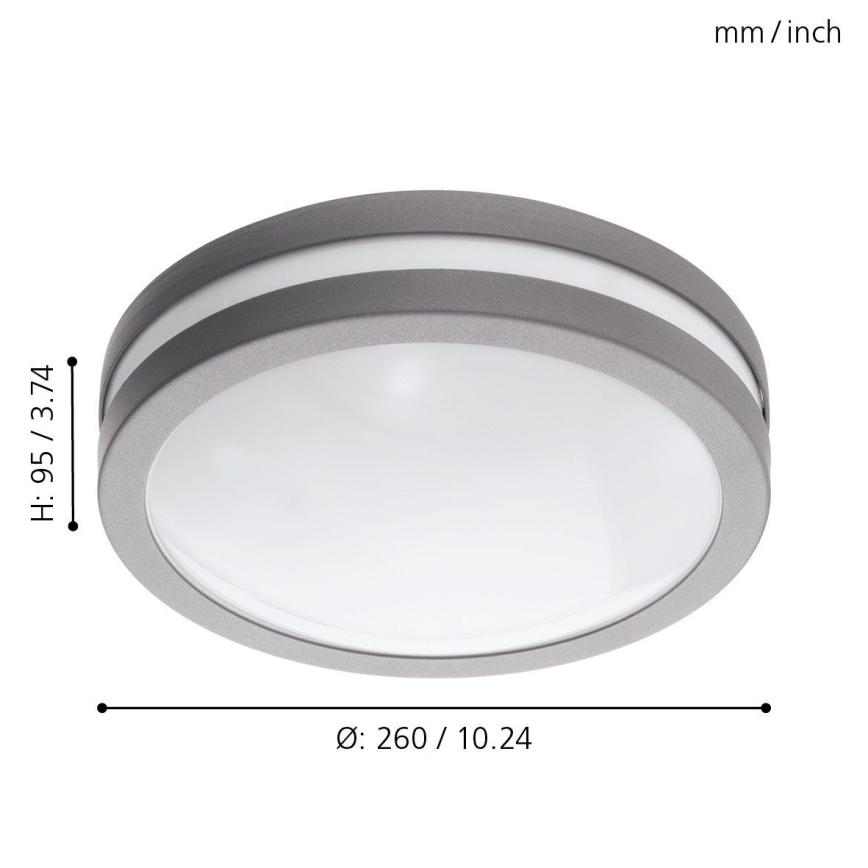 Eglo - LED регулируемо таванно осветително тяло за баня LOCANA-C LED/14W сиво IP44