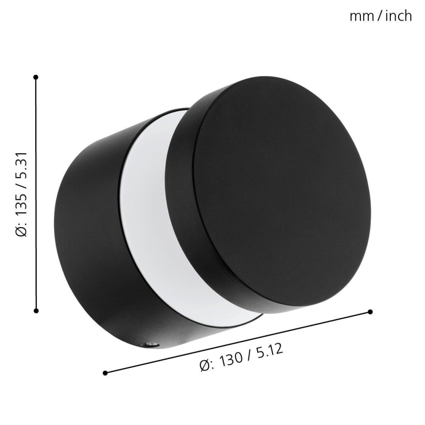 Eglo - LED Екстериорна Стенна лампа LED/11W/230V черна IP44